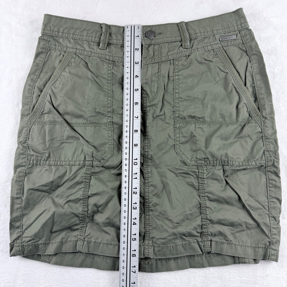 Esprit Mini Skirt Olive Green Utility Cargo Cotton Size 4 - Picture 6 of 7